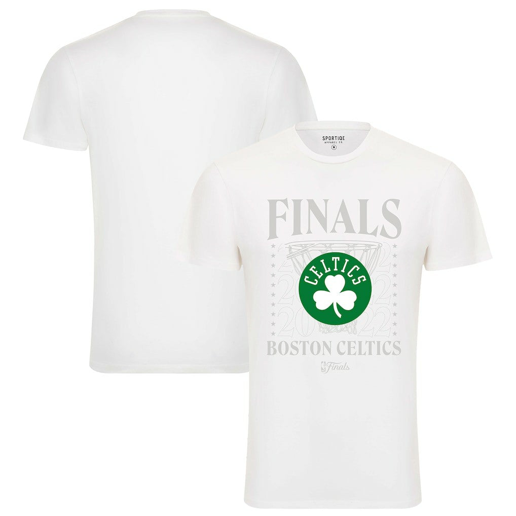 Boston Celtics Sportiqe 2022 NBA Finals Stacked Hoop Bingham T-Shirt White