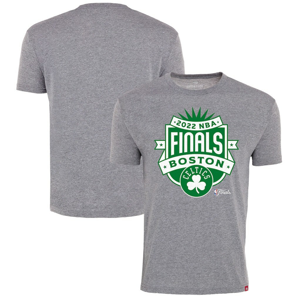 Boston Celtics Sportiqe 2022 NBA Finals Crest Comfy T-Shirt Gray