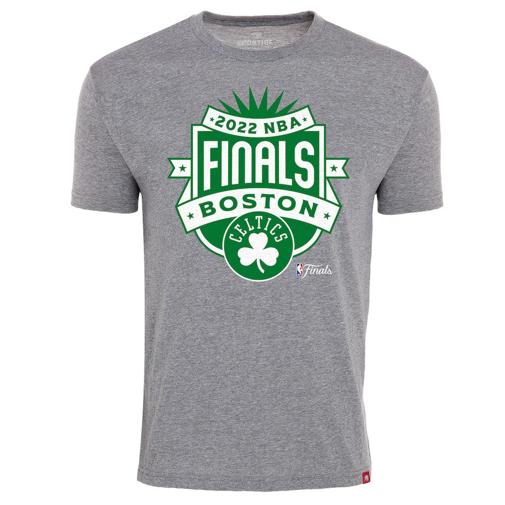 Boston Celtics Sportiqe 2022 NBA Finals Crest Comfy T-Shirt Gray