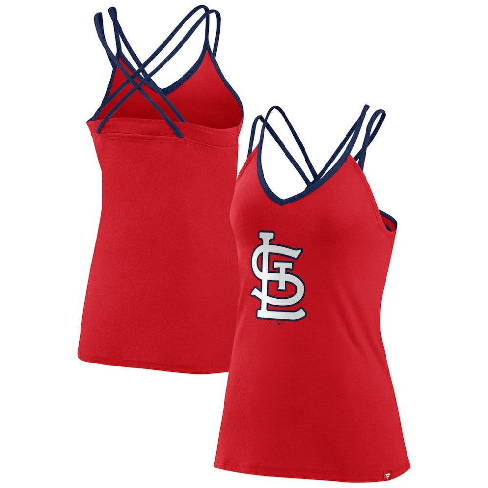 St. Louis Cardinals Fanatics Women's Barrel It Up Cross Back V-Neck Tank Top Discount