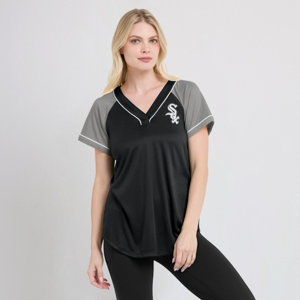 Chicago White Sox Fanatics Women's Ultimate Style Raglan V-Neck T-Shirt Near Me