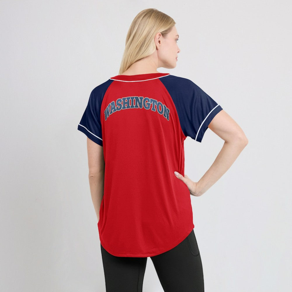Washington Nationals Fanatics Women's Ultimate Style Raglan V-Neck T-Shirt Online