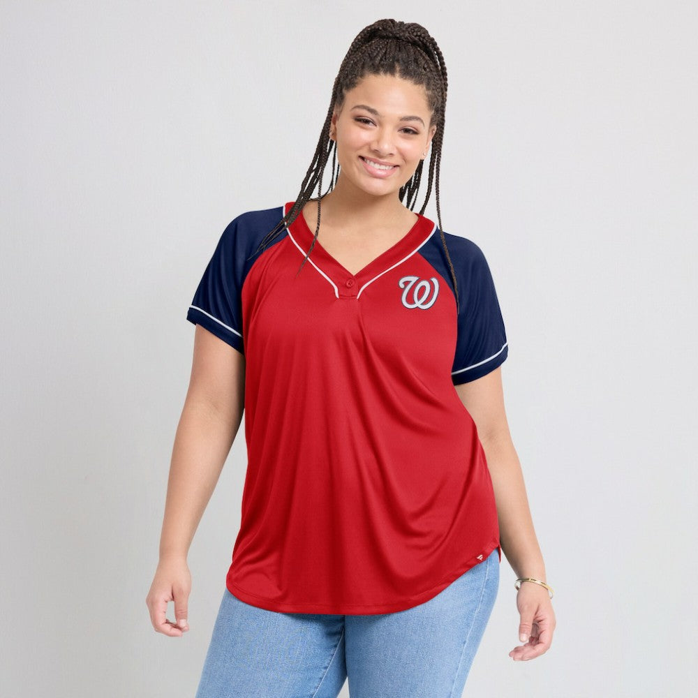 Washington Nationals Fanatics Women's Ultimate Style Raglan V-Neck T-Shirt Online