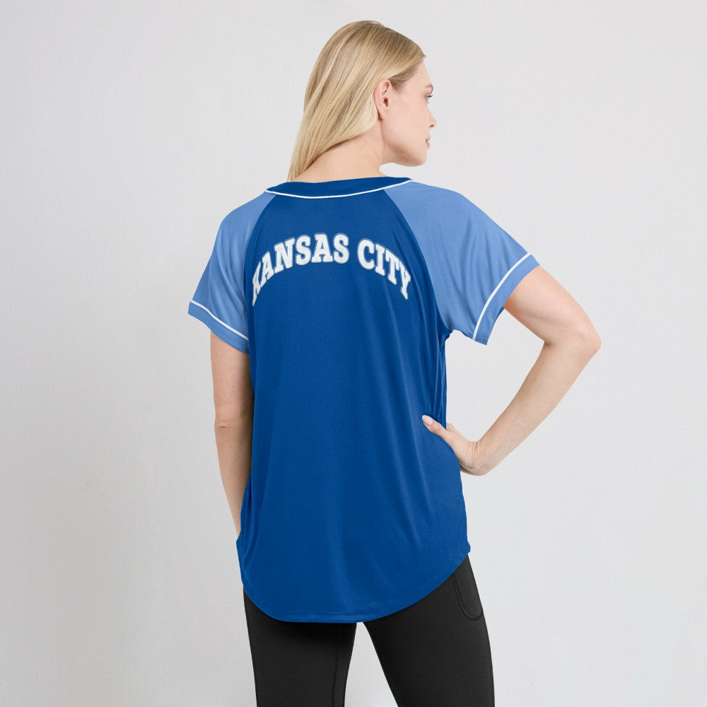Kansas City Royals Fanatics Women's Ultimate Style Raglan V-Neck T-Shirt Discount