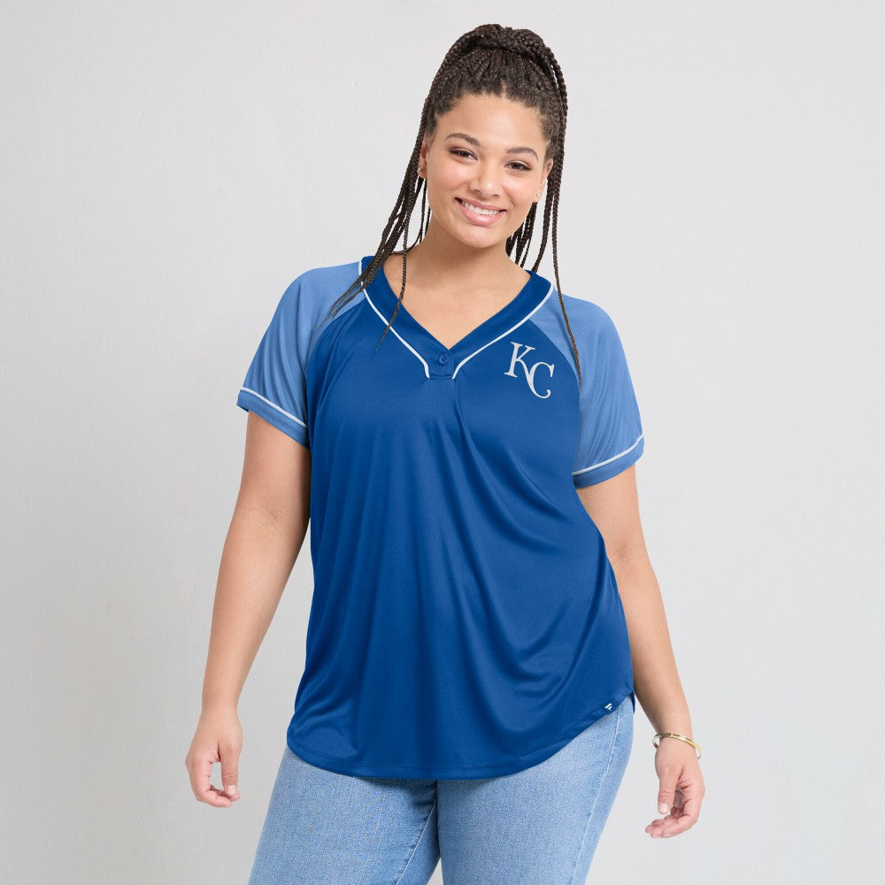 Kansas City Royals Fanatics Women's Ultimate Style Raglan V-Neck T-Shirt Discount