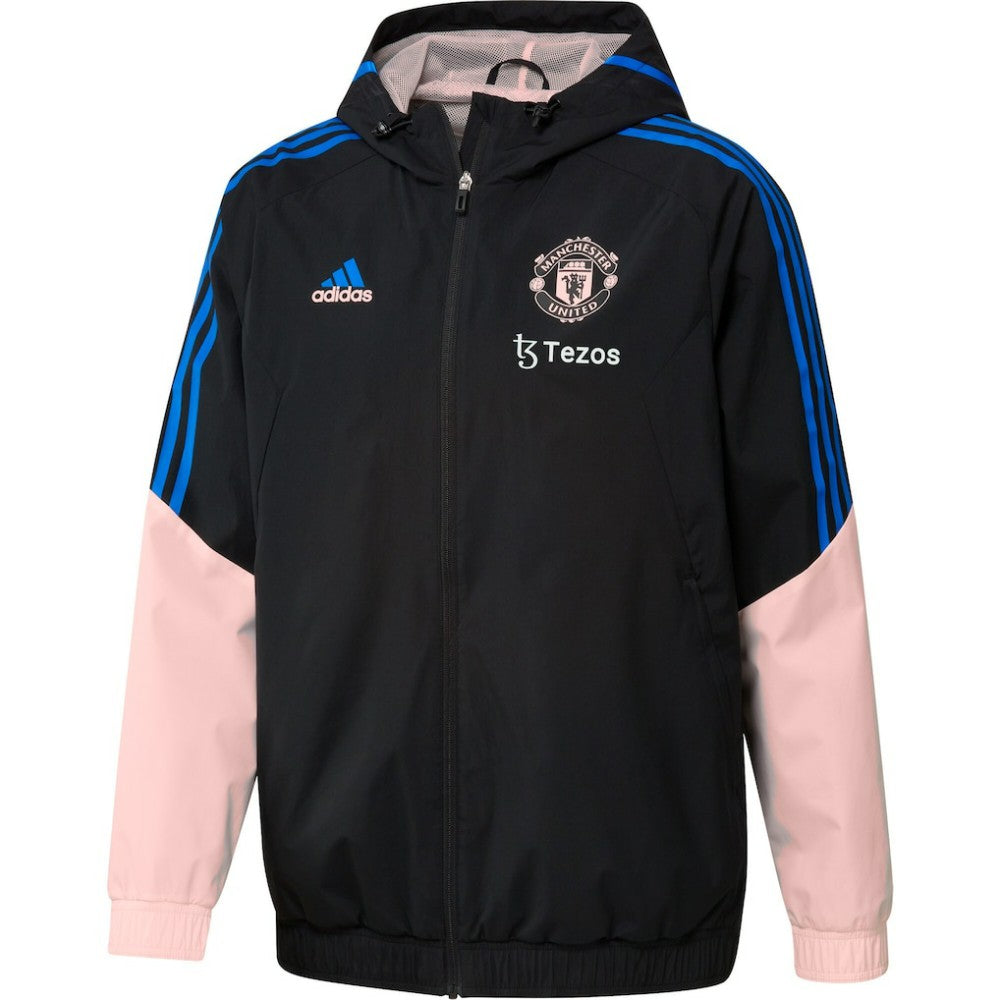 Adidas - Manchester United Training All-Weather Raglan Full-Zip Hoodie Jacket - Black