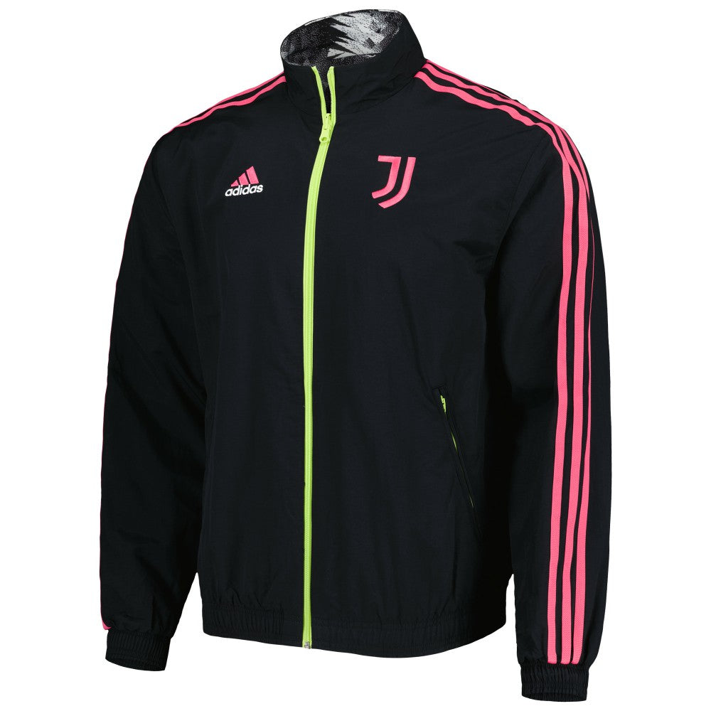 Adidas - Juventus 2022/23 On-Field Team Logo Anthem Reversible Full-Zip Jacket - Black