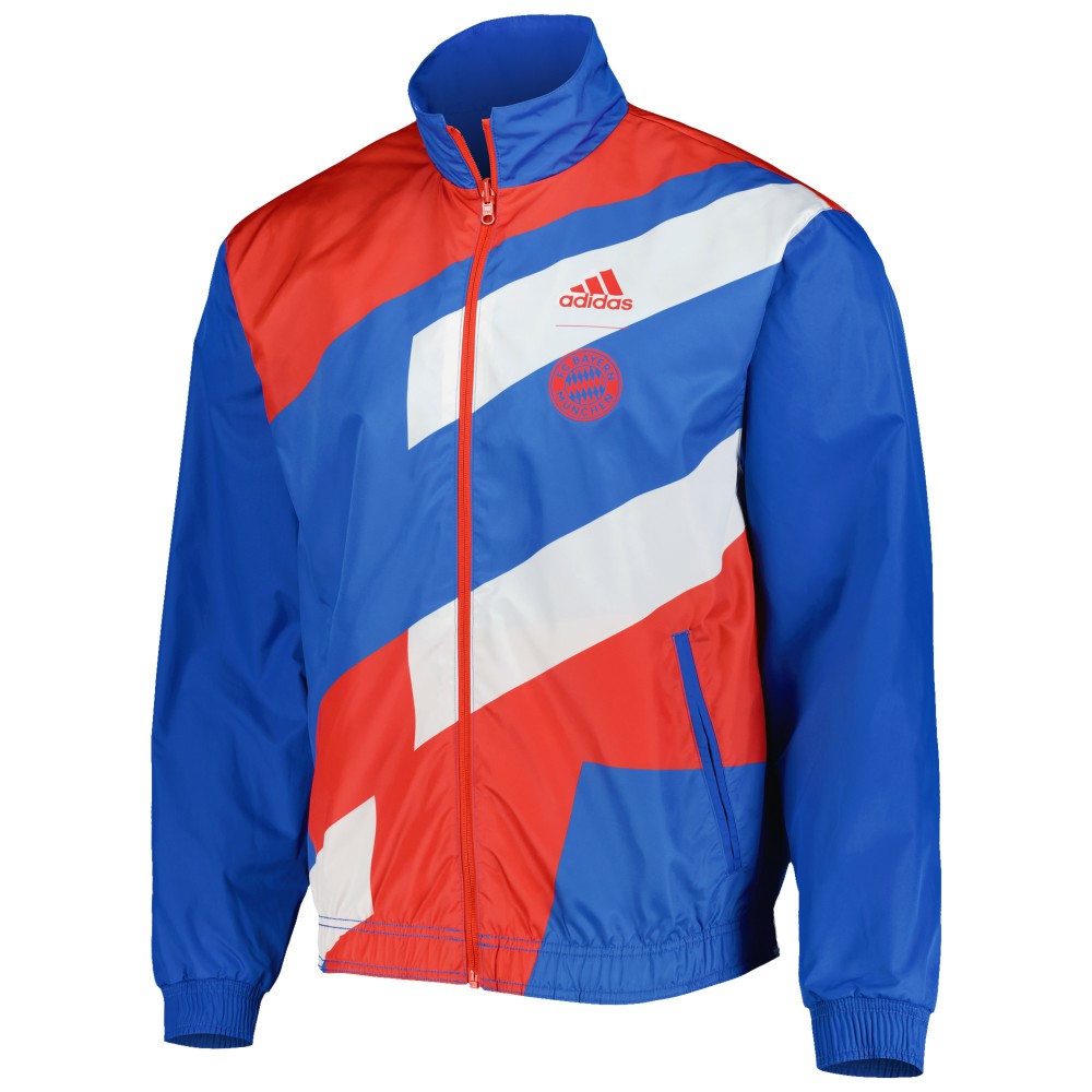 Adidas - Bayern Munich 2022/23 On-Field Team Logo Anthem Reversible Full-Zip Jacket - Blue
