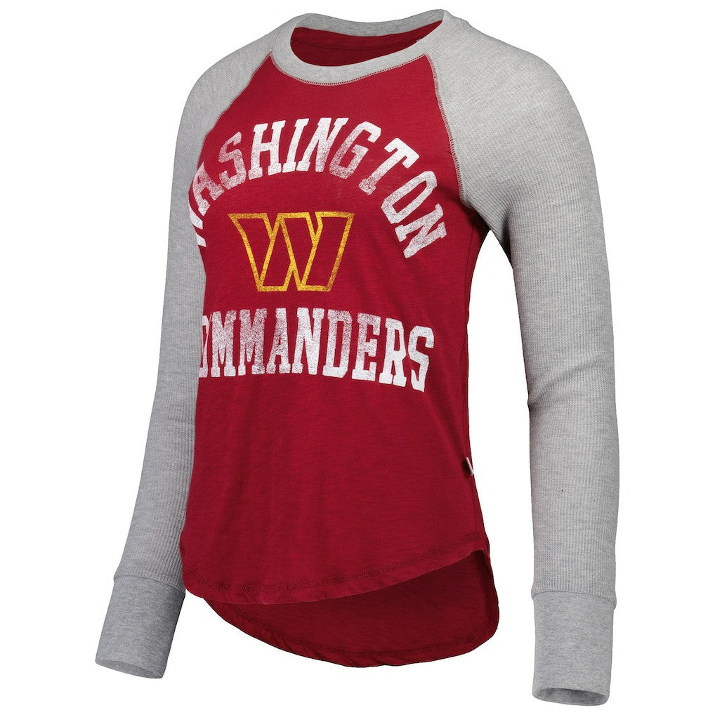 Washington Commanders Touch Women's Waffle Raglan Lightweight Long Sleeve T-Shirt - Burgundy - NFL