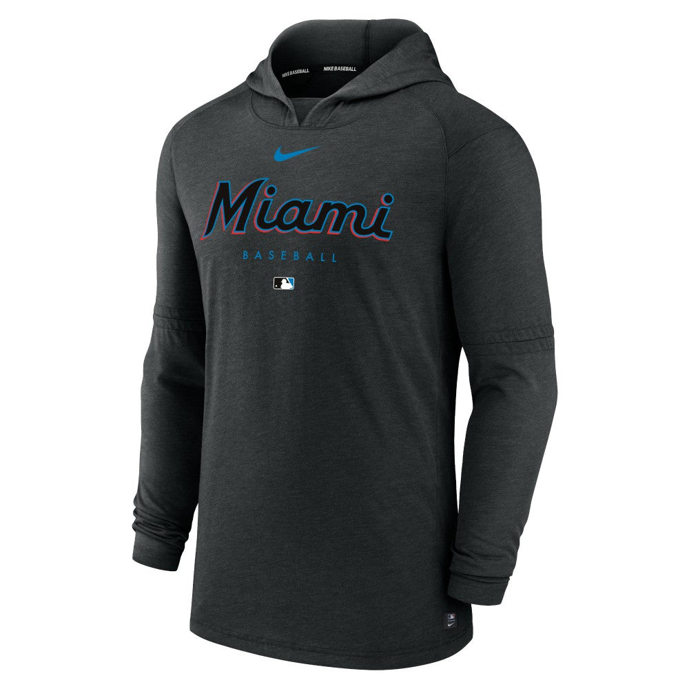 Miami Marlins Nike Authentic Collection Lightweight Dri-FIT Hooded Pullover Outlet