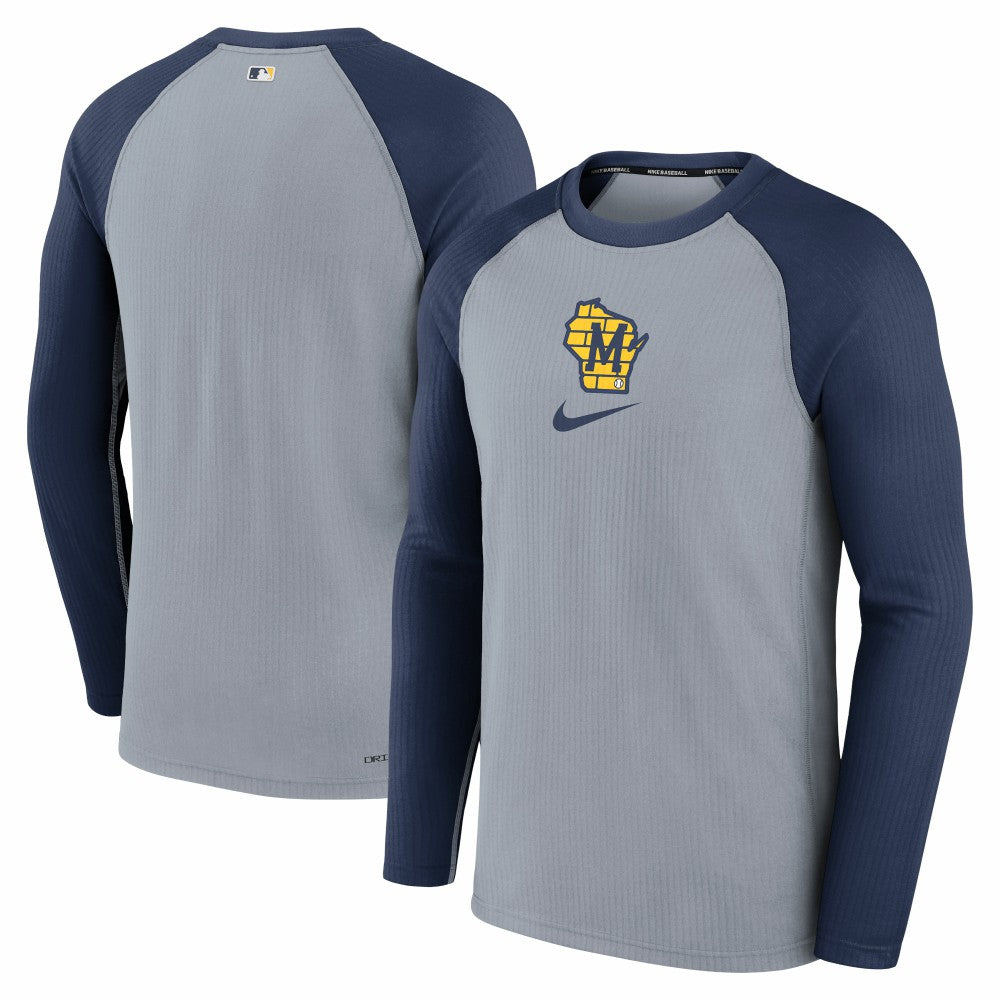 Milwaukee Brewers Nike Authentic Collection Game Raglan Performance Long Sleeve T-Shirt for sale