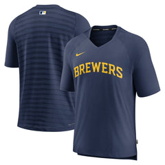 Milwaukee Brewers Nike Authentic Collection Pregame Raglan Performance V-Neck T-Shirt for sale