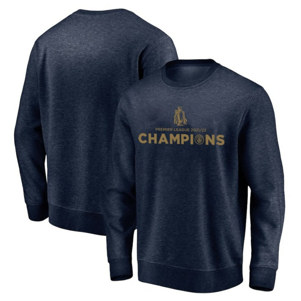 Manchester City 2021/22 Premier League Champions Crewneck Pullover Sweatshirt Navy