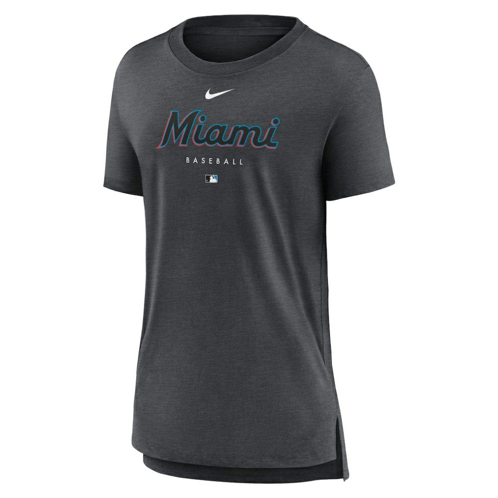 Miami Marlins Nike Women's Authentic Collection Early Work Tri-Blend T-Shirt Online