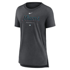 Miami Marlins Nike Women's Authentic Collection Early Work Tri-Blend T-Shirt Online