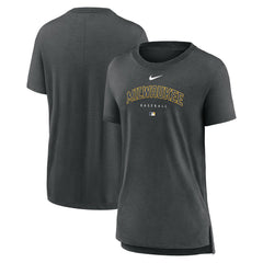 Milwaukee Brewers Nike Women's Authentic Collection Early Work Tri-Blend T-Shirt Outlet