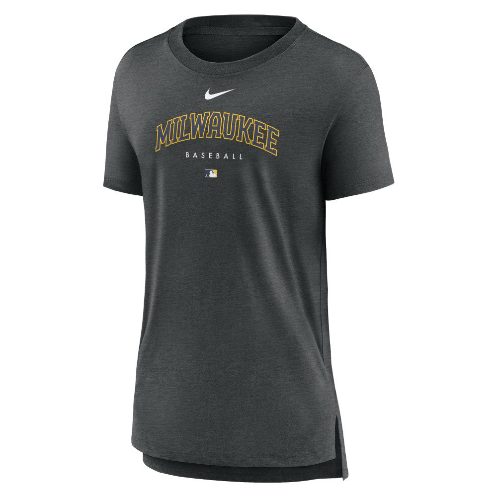 Milwaukee Brewers Nike Women's Authentic Collection Early Work Tri-Blend T-Shirt Outlet