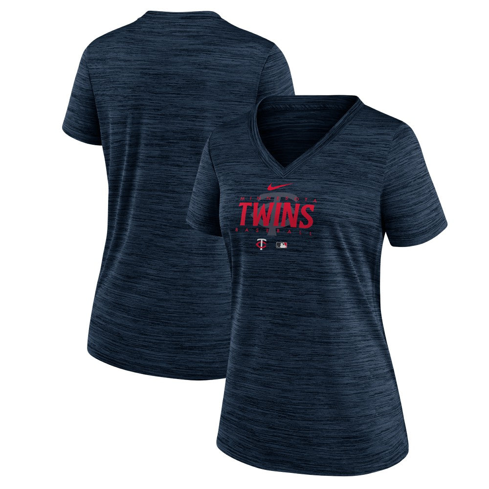Minnesota Twins Nike Women's Authentic Collection Velocity Practice Performance V-Neck T-Shirt Outlet