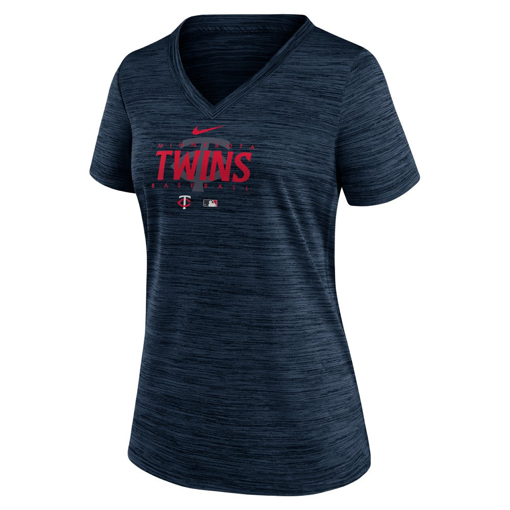 Minnesota Twins Nike Women's Authentic Collection Velocity Practice Performance V-Neck T-Shirt Outlet