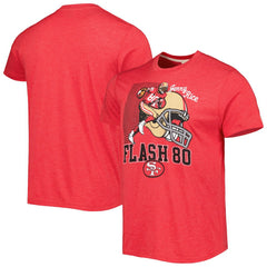 Jerry Rice San Francisco 49ers Homage Unisex Caricature Retired Player Tri-Blend T-Shirt - Scarlet - NFL
