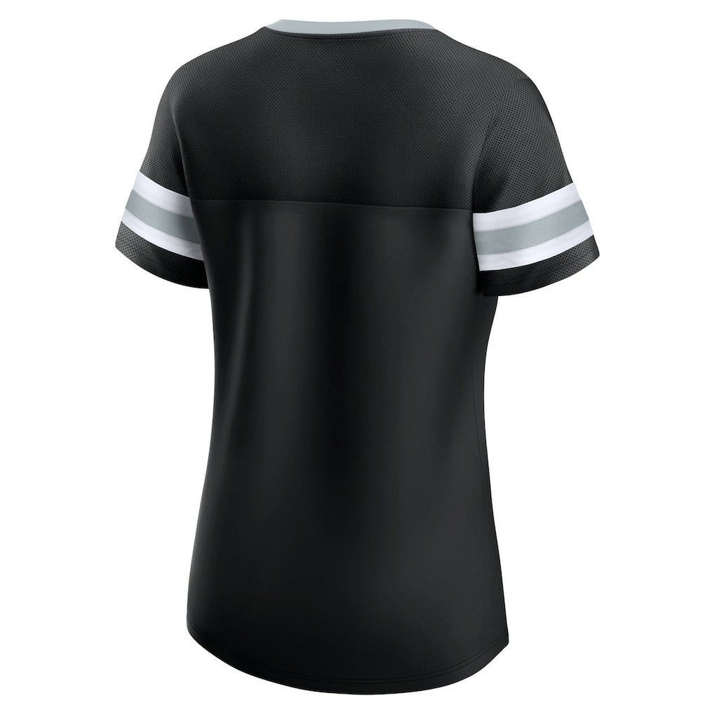 Las Vegas Raiders Women's Plus Size Original State Lace-Up T-Shirt - Black - Fanatics
