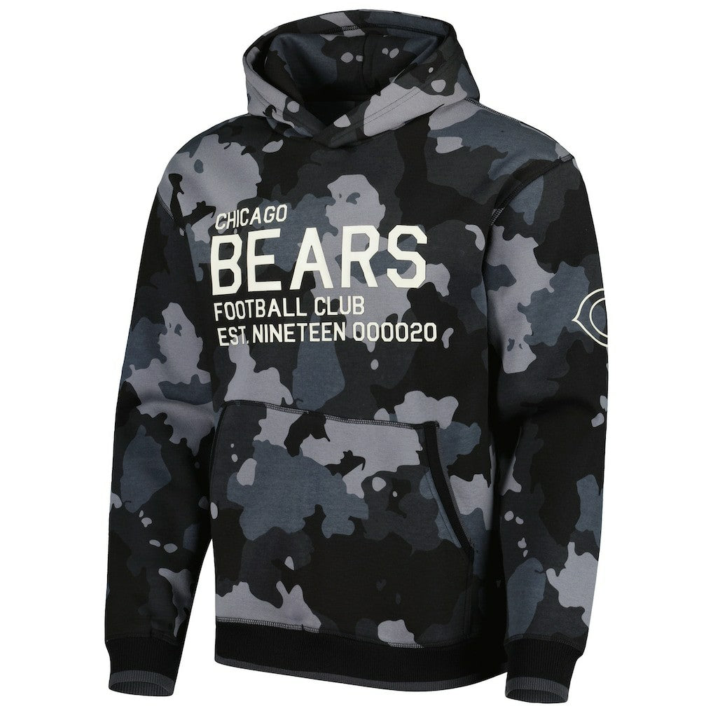 Chicago Bears The Wild Collective Camo Pullover Hoodie - Black - NFL