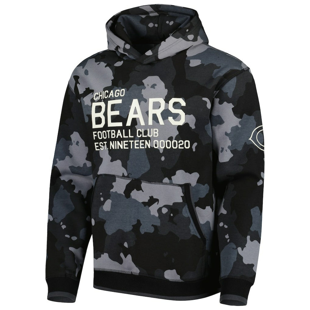 Chicago Bears The Wild Collective Camo Pullover Hoodie - Black - NFL