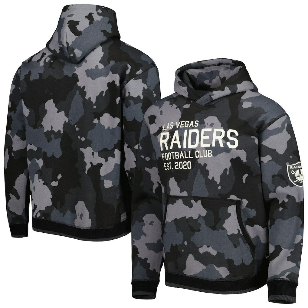 Las Vegas Raiders The Wild Collective Camo Pullover Hoodie - Black - NFL