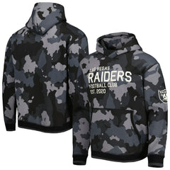 Las Vegas Raiders The Wild Collective Camo Pullover Hoodie - Black - NFL