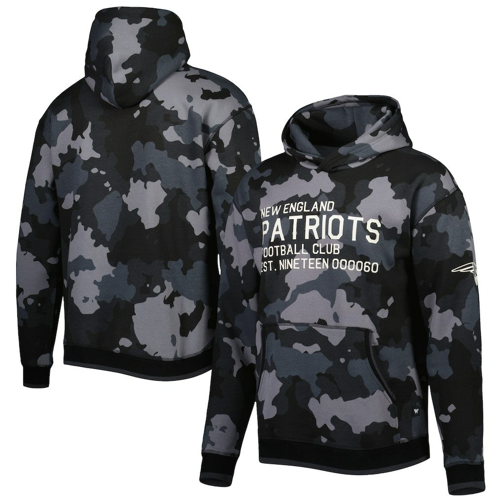 New England Patriots The Wild Collective Camo Pullover Hoodie - Black - NFL