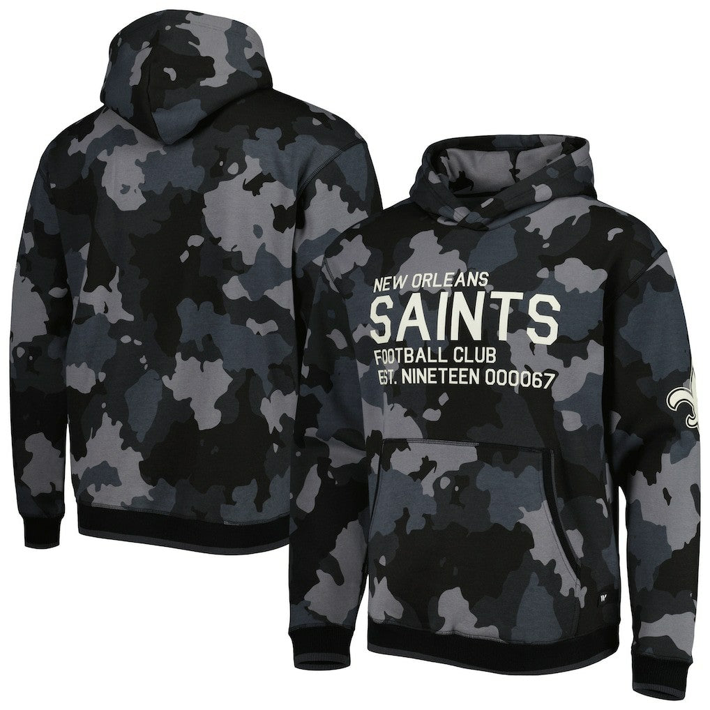 New Orleans Saints The Wild Collective Camo Pullover Hoodie - Black - NFL