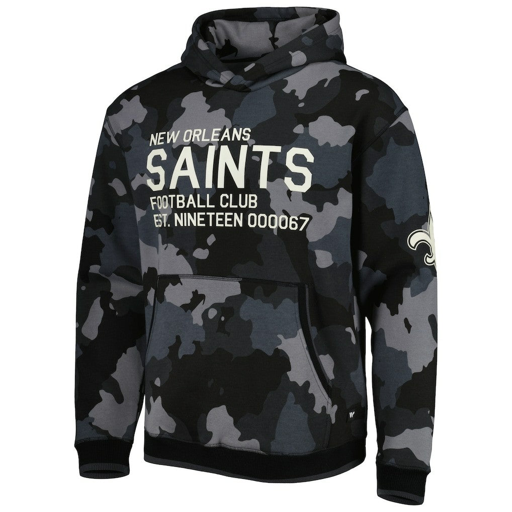 New Orleans Saints The Wild Collective Camo Pullover Hoodie - Black - NFL