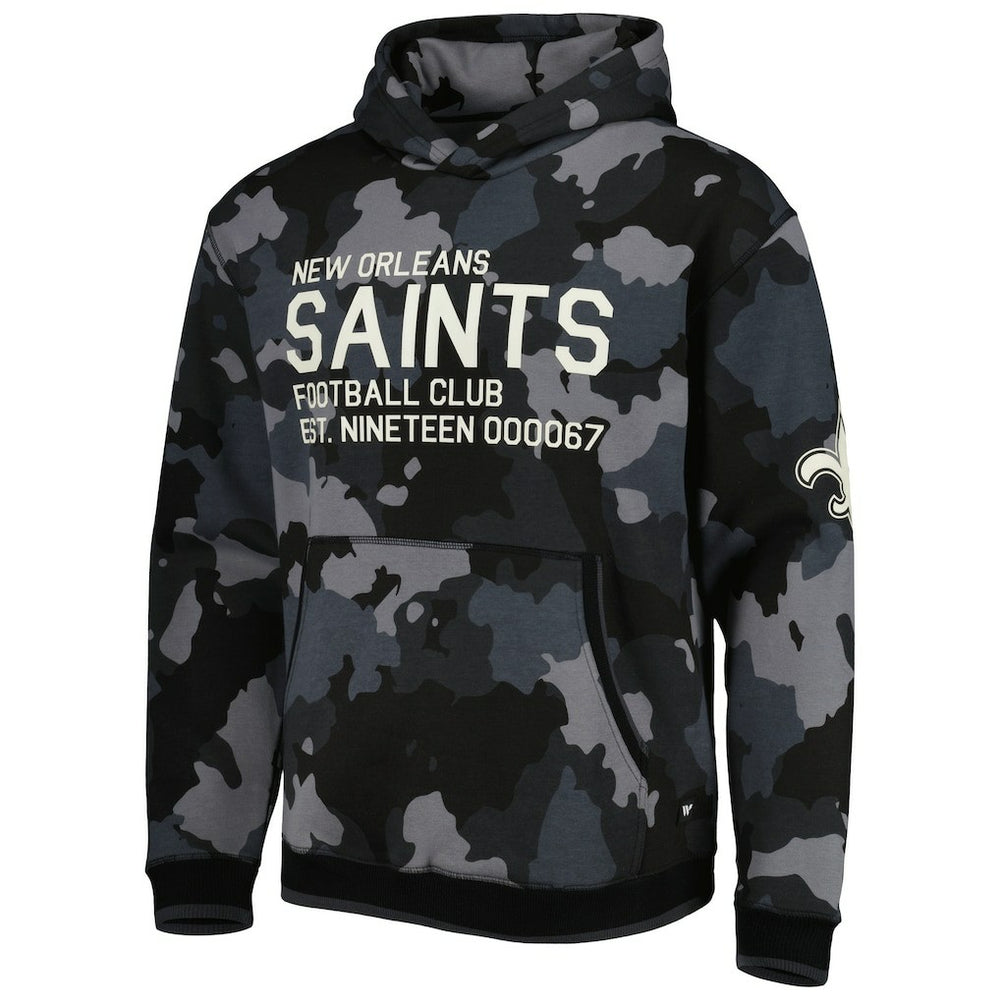 New Orleans Saints The Wild Collective Camo Pullover Hoodie - Black - NFL