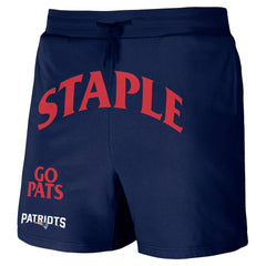 New England Patriots NFL x Staple Throwback Vintage Wash Fleece Shorts - Navy - NFL