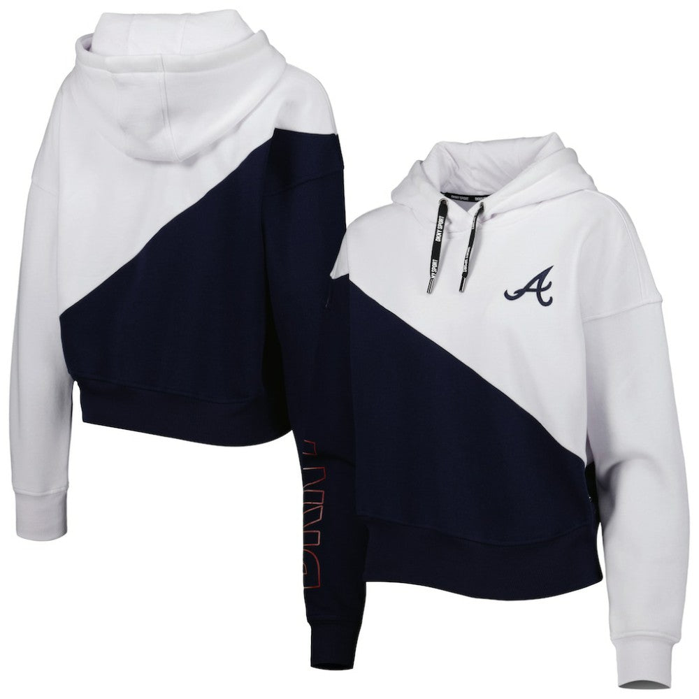 Atlanta Braves DKNY Sport Women's Bobbi Colorblock Pullover Hoodie Sale