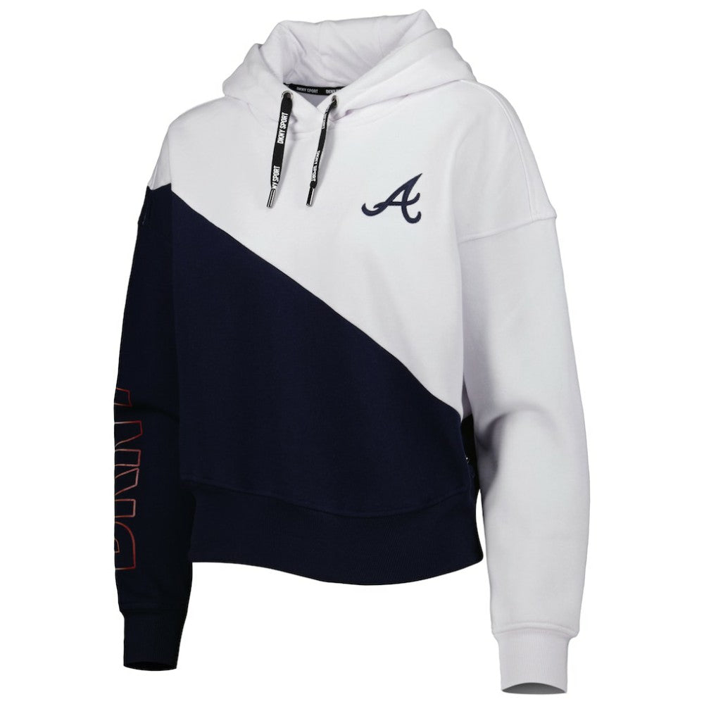 Atlanta Braves DKNY Sport Women's Bobbi Colorblock Pullover Hoodie Sale