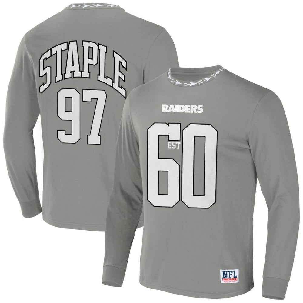 Las Vegas Raiders NFL x Staple Core Team Long Sleeve T-Shirt - Gray - NFL