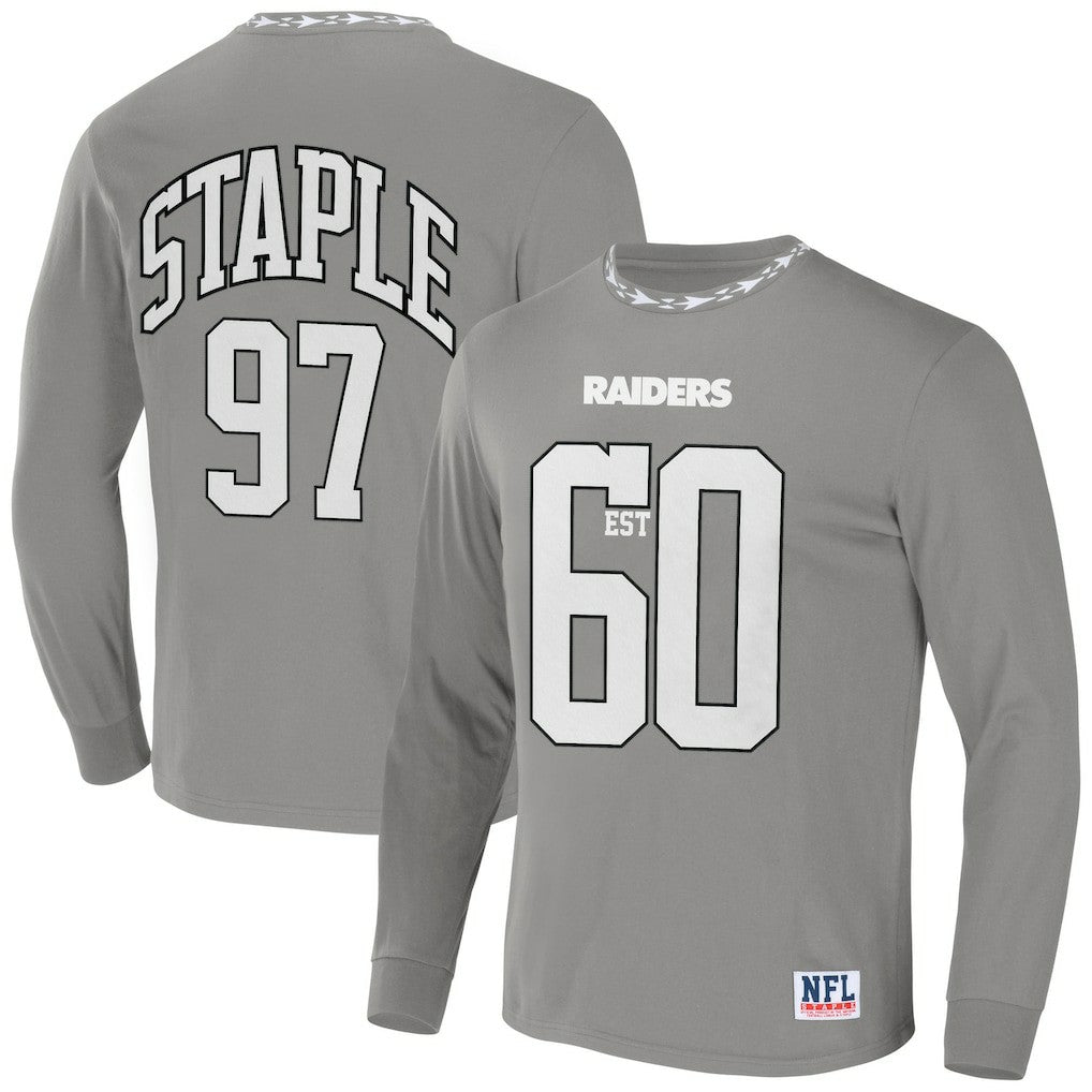 Las Vegas Raiders NFL x Staple Core Team Long Sleeve T-Shirt - Gray - NFL