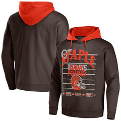 Cleveland Browns NFL x Staple Throwback Vintage Wash Pullover Hoodie - Brown - NFL