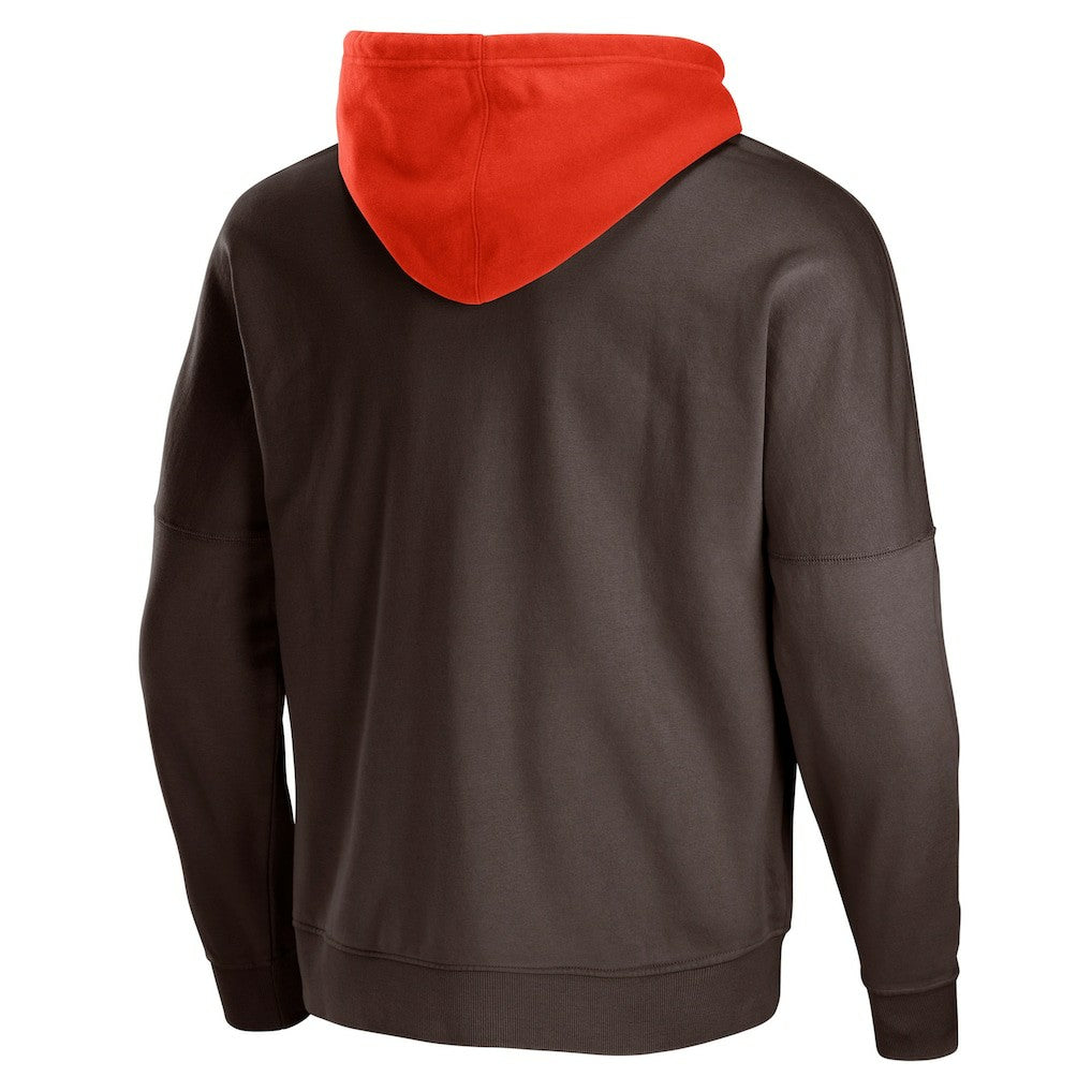 Cleveland Browns NFL x Staple Throwback Vintage Wash Pullover Hoodie - Brown - NFL