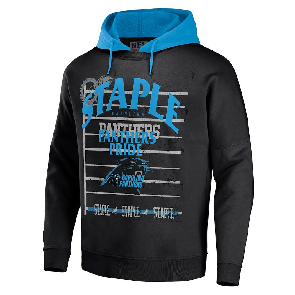 Carolina Panthers NFL x Staple Throwback Vintage Wash Pullover Hoodie - Black - NFL