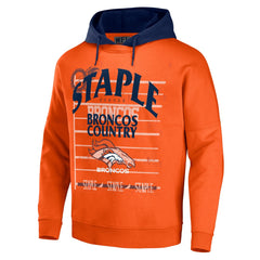 Denver Broncos NFL x Staple Throwback Vintage Wash Pullover Hoodie - Orange - NFL