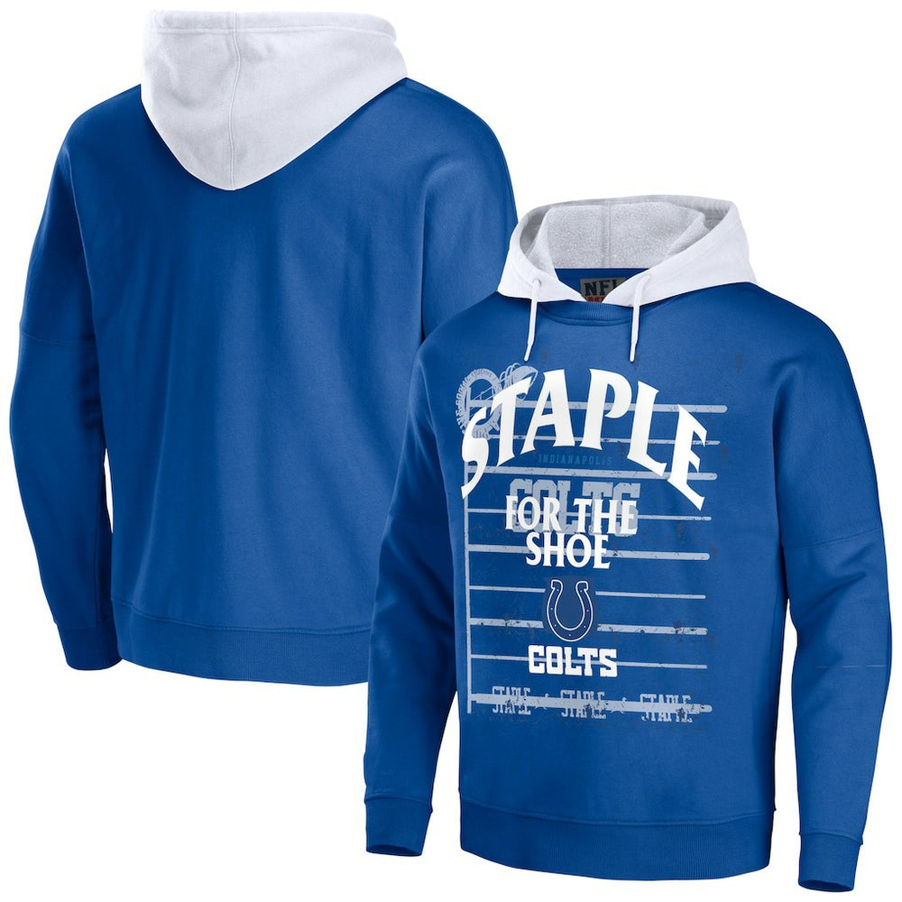 Indianapolis Colts NFL x Staple Throwback Vintage Wash Pullover Hoodie - Blue - NFL