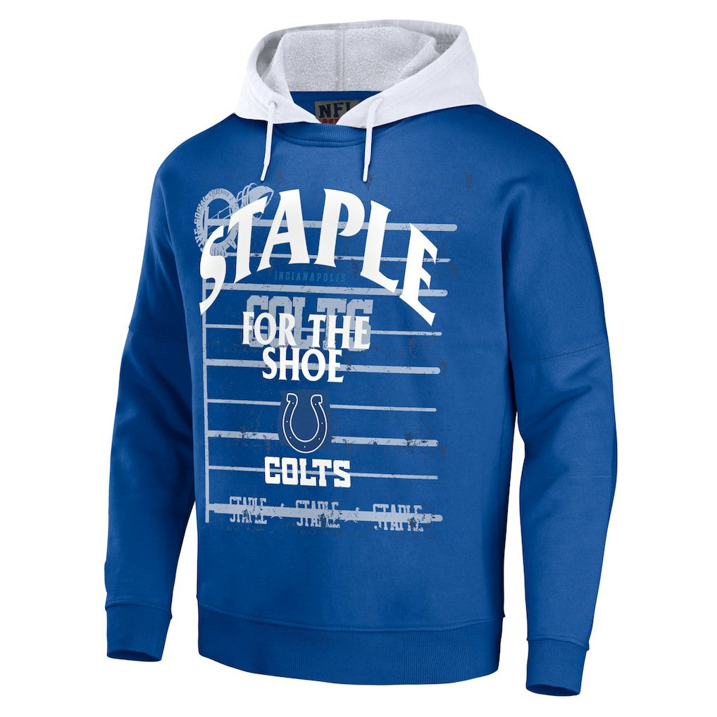 Indianapolis Colts NFL x Staple Throwback Vintage Wash Pullover Hoodie - Blue - NFL