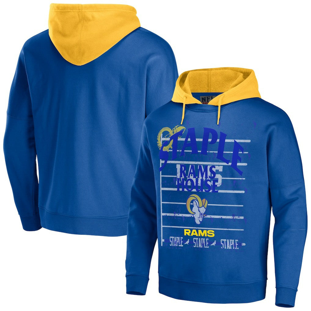 Los Angeles Rams NFL x Staple Throwback Vintage Wash Pullover Hoodie - Navy - NFL