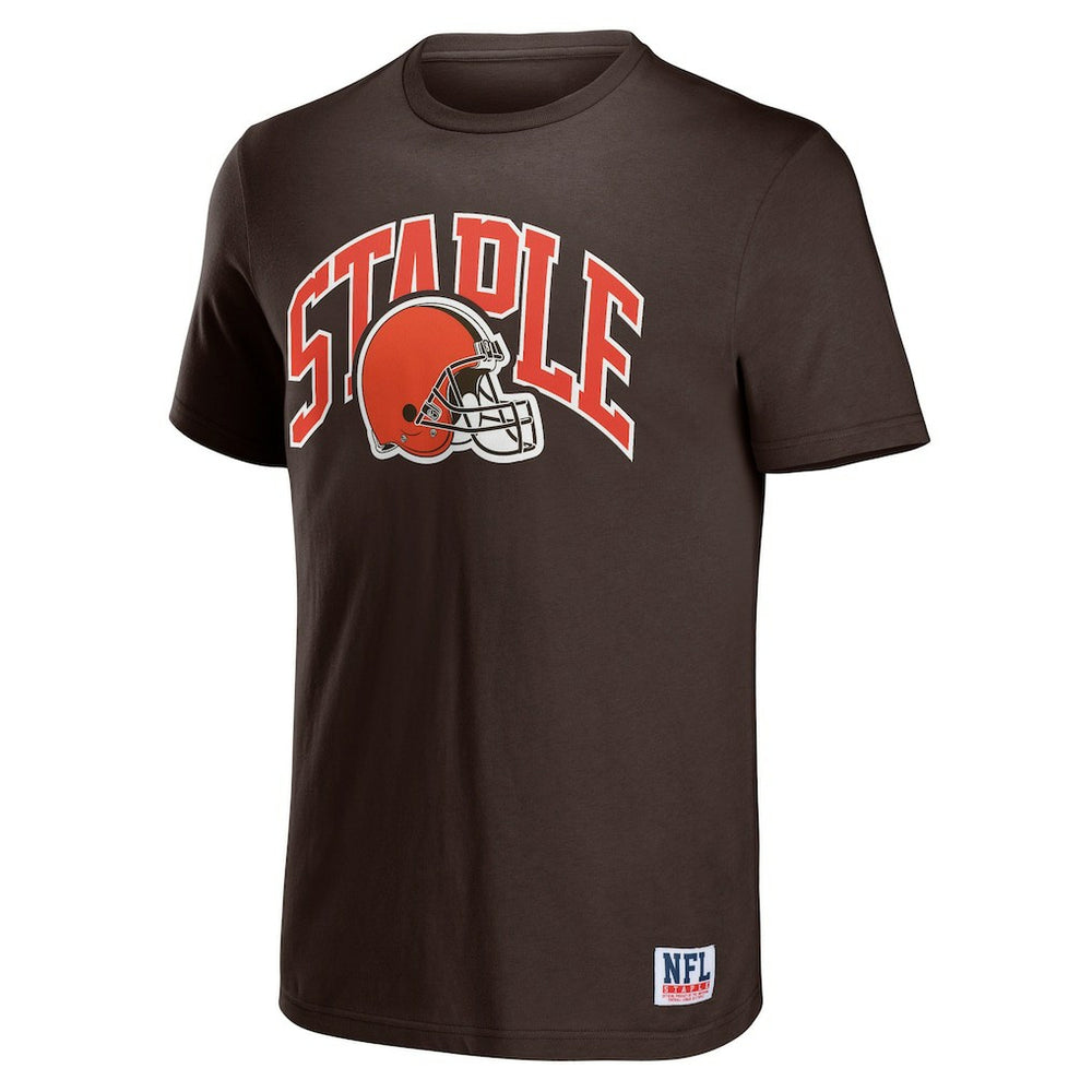 Cleveland Browns NFL x Staple Logo Lockup T-Shirt - Brown - NFL