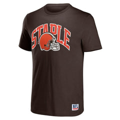 Cleveland Browns NFL x Staple Logo Lockup T-Shirt - Brown - NFL