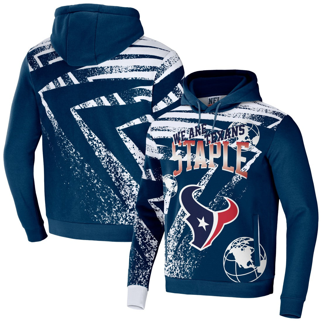 Houston Texans NFL x Staple All Over Print Pullover Hoodie - Navy - NFL