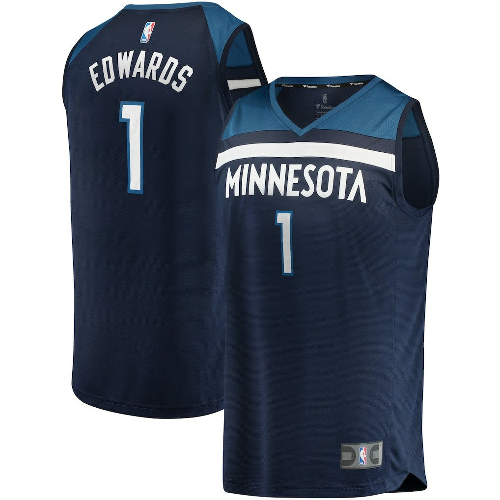 Fanatics Anthony Edwards Minnesota Timberwolves 2021/22 Fast Break Replica Jersey Icon Edition Navy