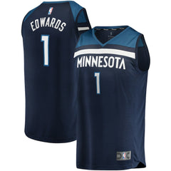 Fanatics Anthony Edwards Minnesota Timberwolves 2021/22 Fast Break Replica Jersey Icon Edition Navy